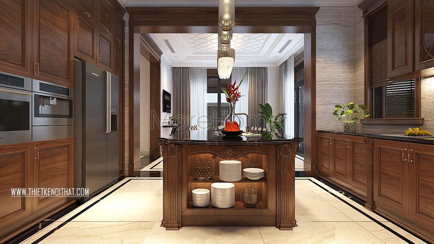 Thiết kế nội thất phòng bếp biệt thự Vinhomes GreenBay HL30 